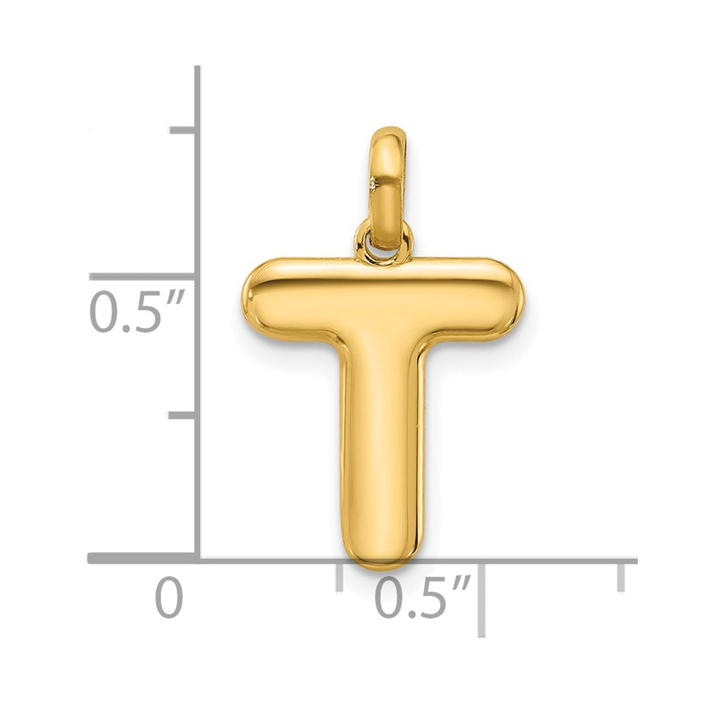 14K Gold Fancy Letter "T" Initial Pendant - Charlie & Co. Jewelry