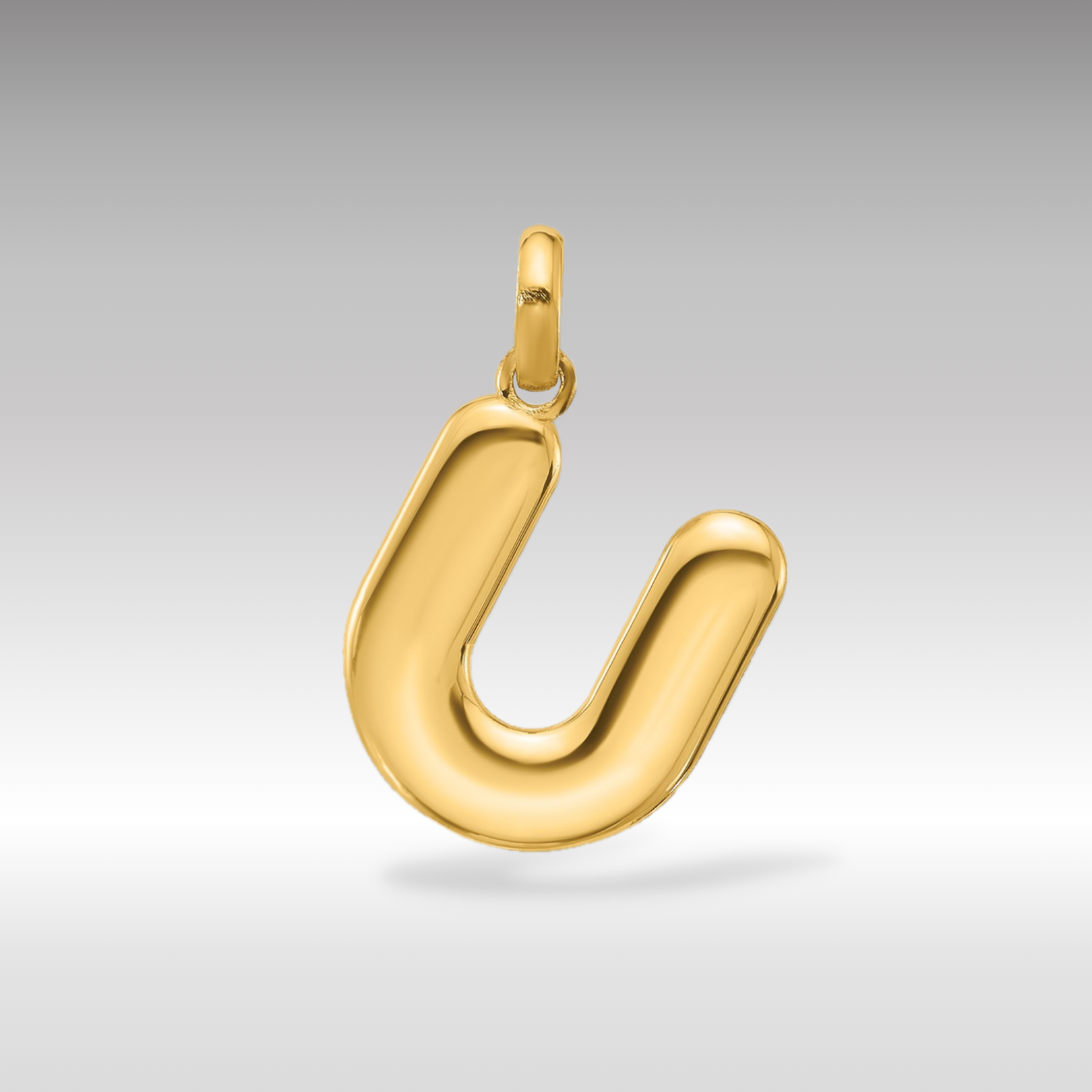 14K Gold Fancy Letter "U" Initial Pendant - Charlie & Co. Jewelry