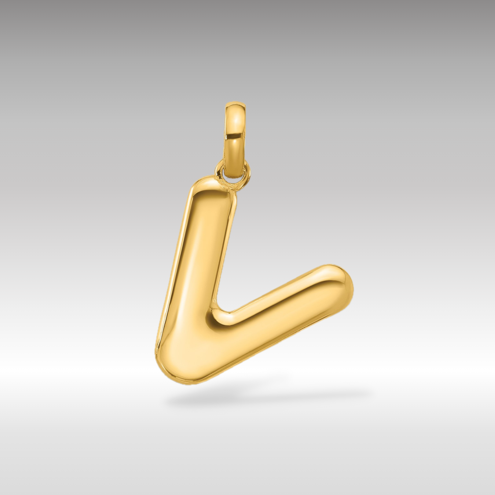 14K Gold Fancy Letter "V" Initial Pendant - Charlie & Co. Jewelry