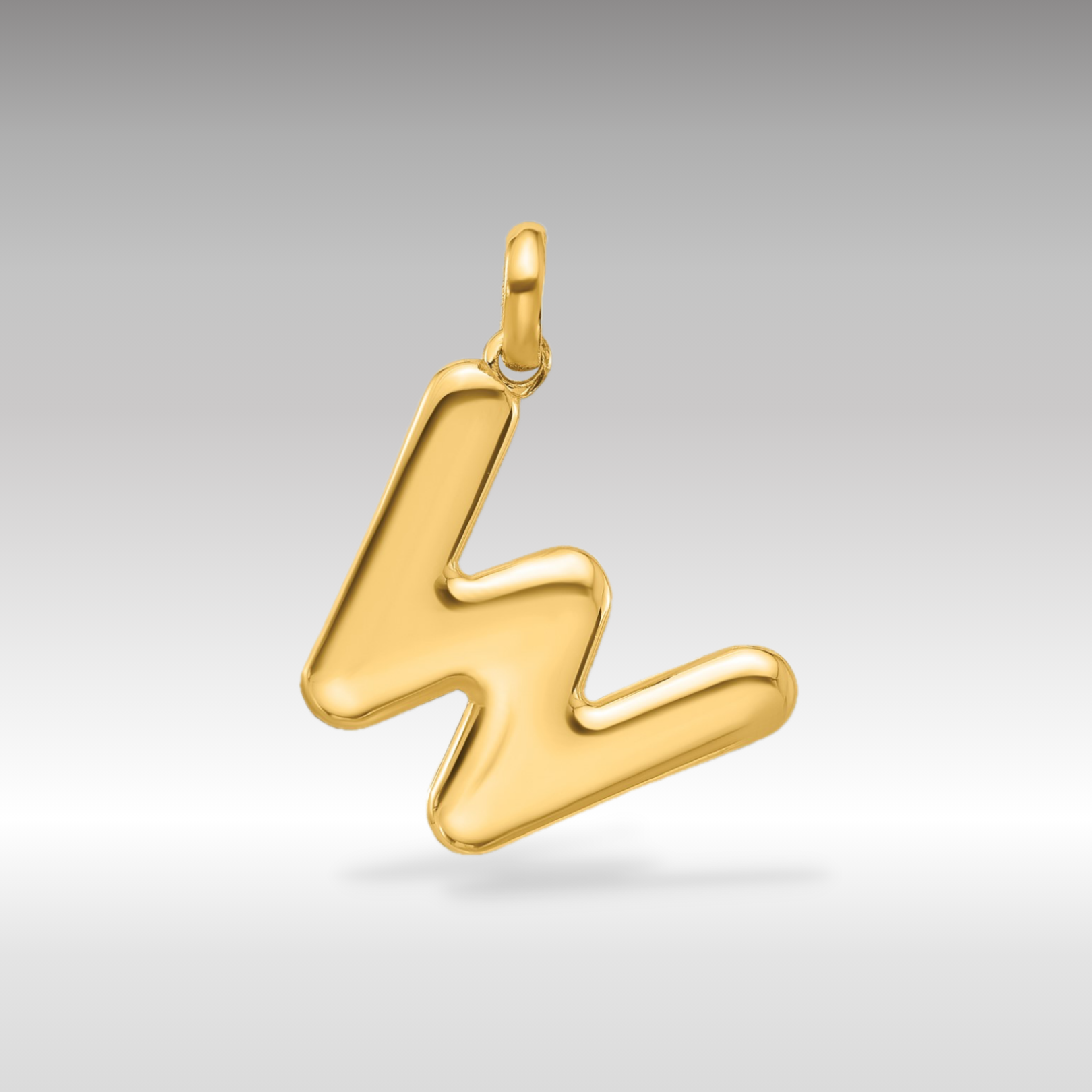 14K Gold Fancy Letter "W" Initial Pendant - Charlie & Co. Jewelry