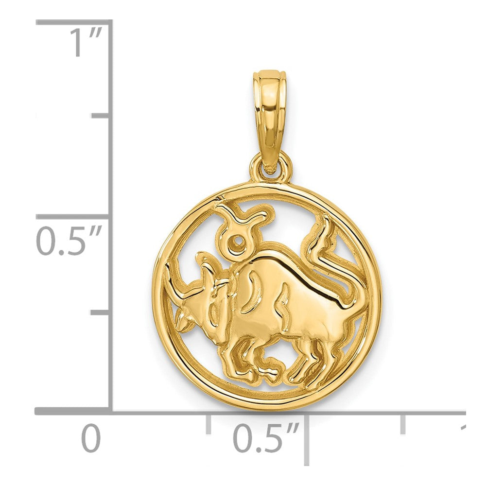 Charlie & Co Jewelry | 14k Polished Round Taurus Pendant - Model D5735
