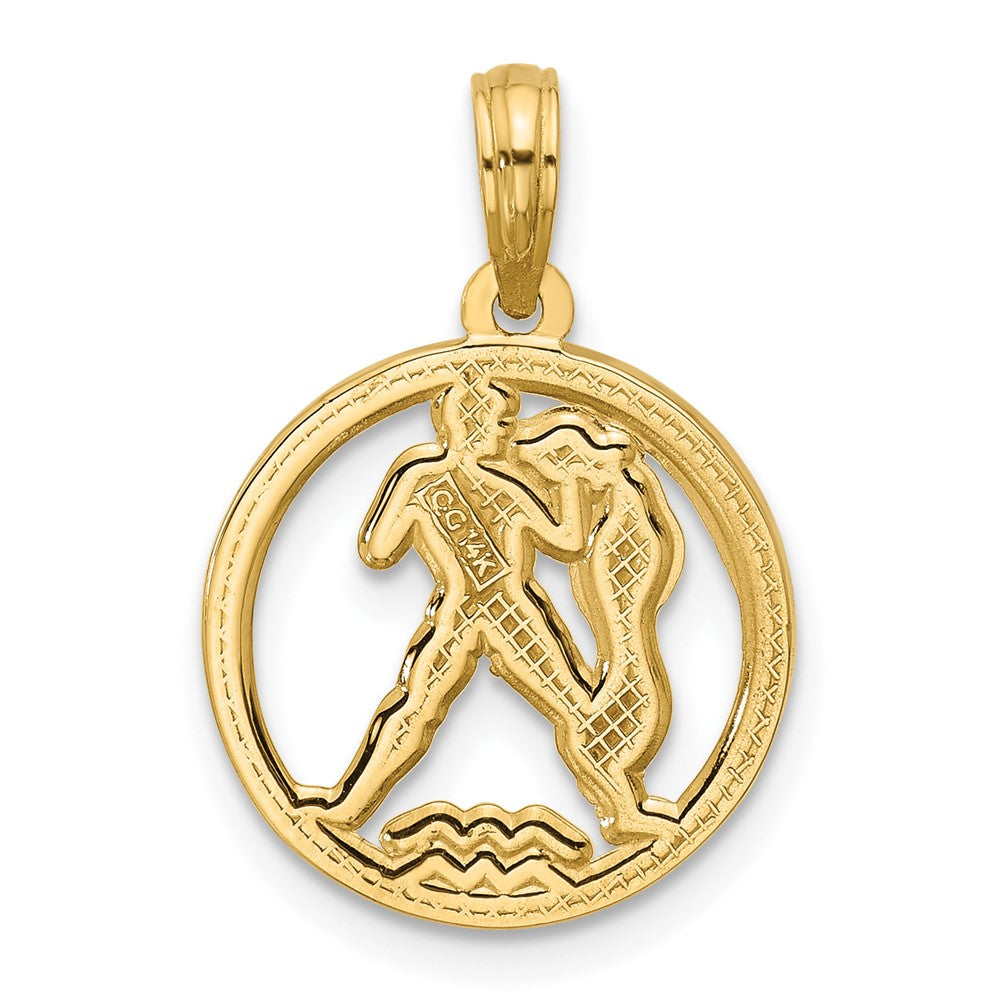 Charlie & Co Jewelry | 14k Polished Round Aquarius Pendant - Model D5743