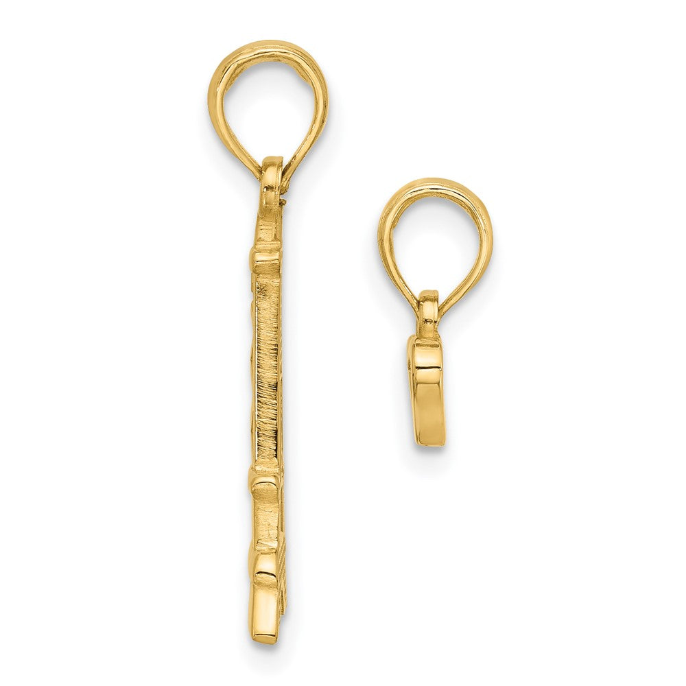 Charlie & Co Jewelry | 14k Polished And Satin Eiffel Tower With Heart Pendant - Model D5746