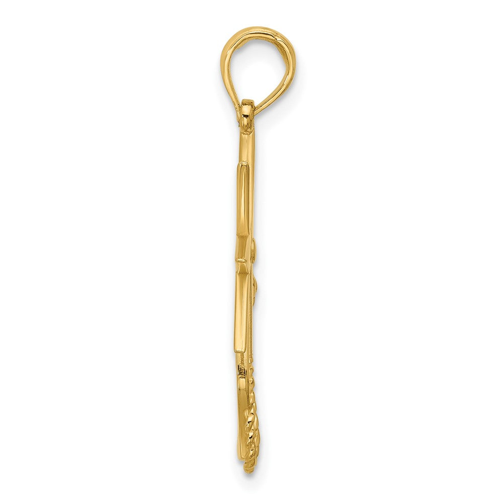 Charlie & Co Jewelry | 14k Polished Compass And Anchor With Rope Pendant - Model D5750