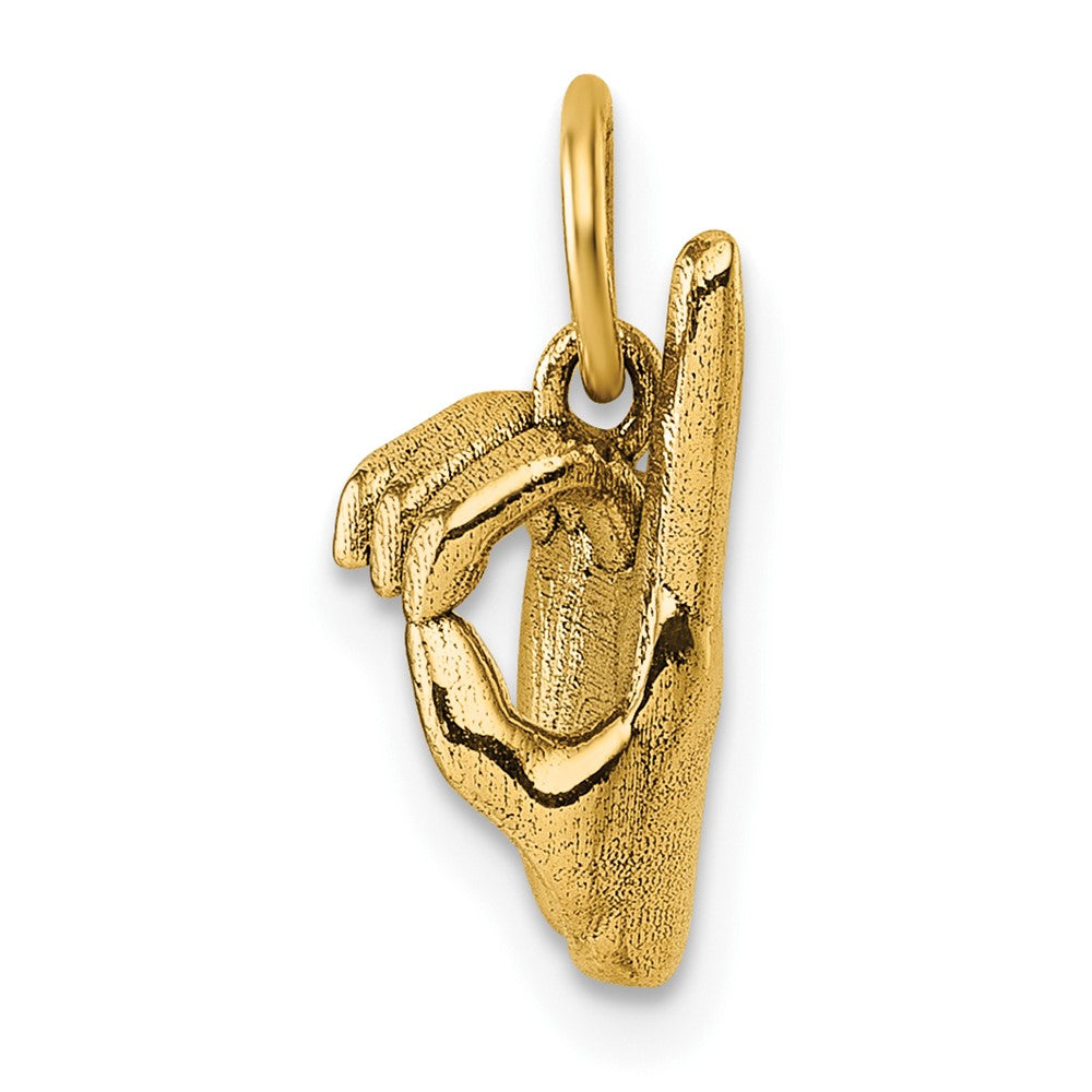 Charlie & Co Jewelry | 14k American Sign Language Alphabet Fingerspelling Sign D Pendant - Model D5808D