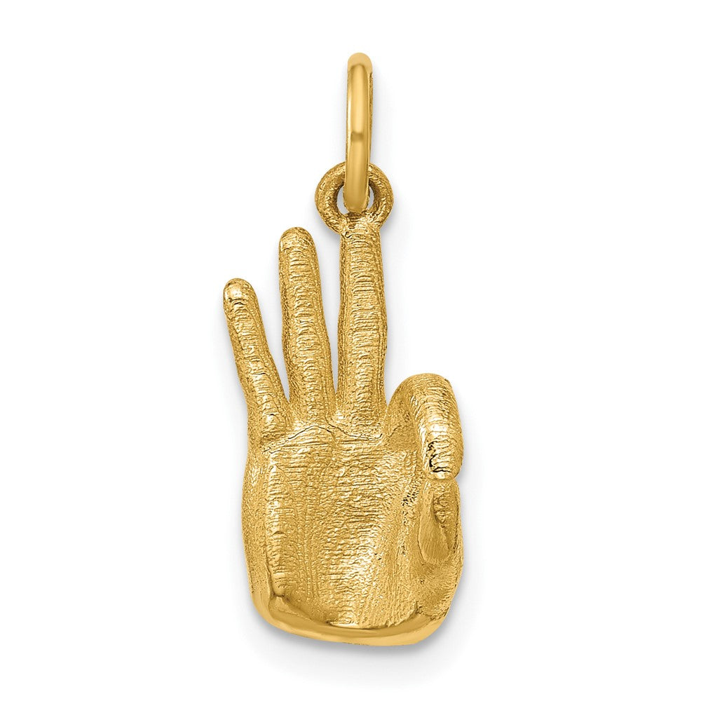 Charlie & Co Jewelry | 14k American Sign Language Alphabet Fingerspelling Sign F Pendant - Model D5808F