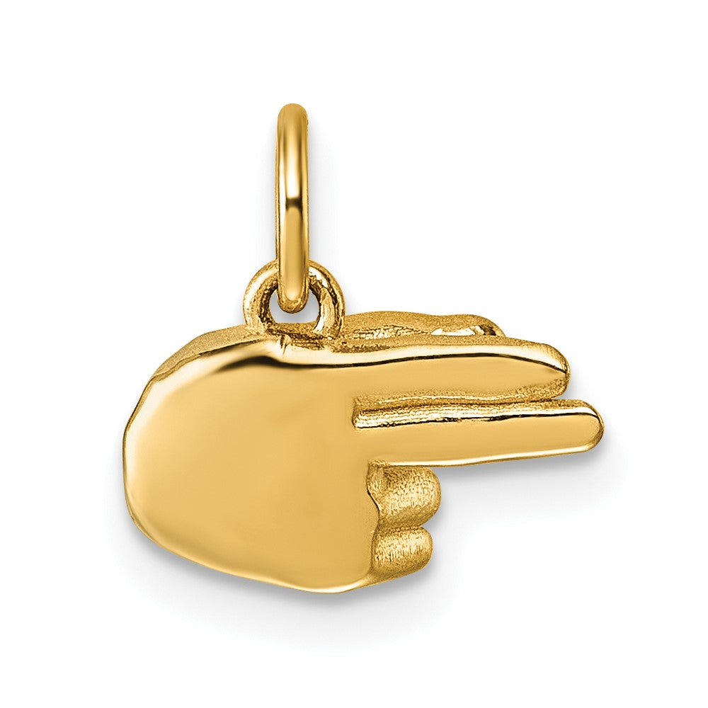 Charlie & Co Jewelry | 14k American Sign Language Alphabet Fingerspelling Sign H Pendant - Model D5808H