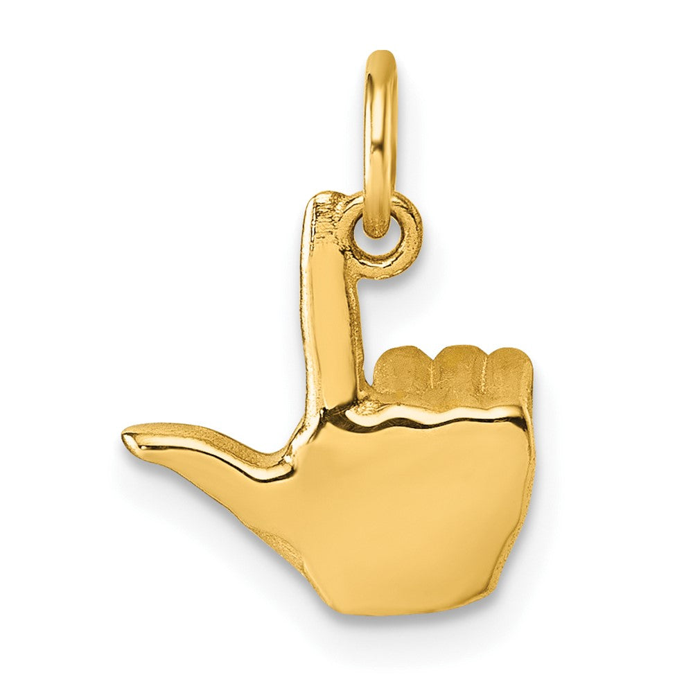 Charlie & Co Jewelry | 14k American Sign Language Alphabet Fingerspelling Sign L Pendant - Model D5808L
