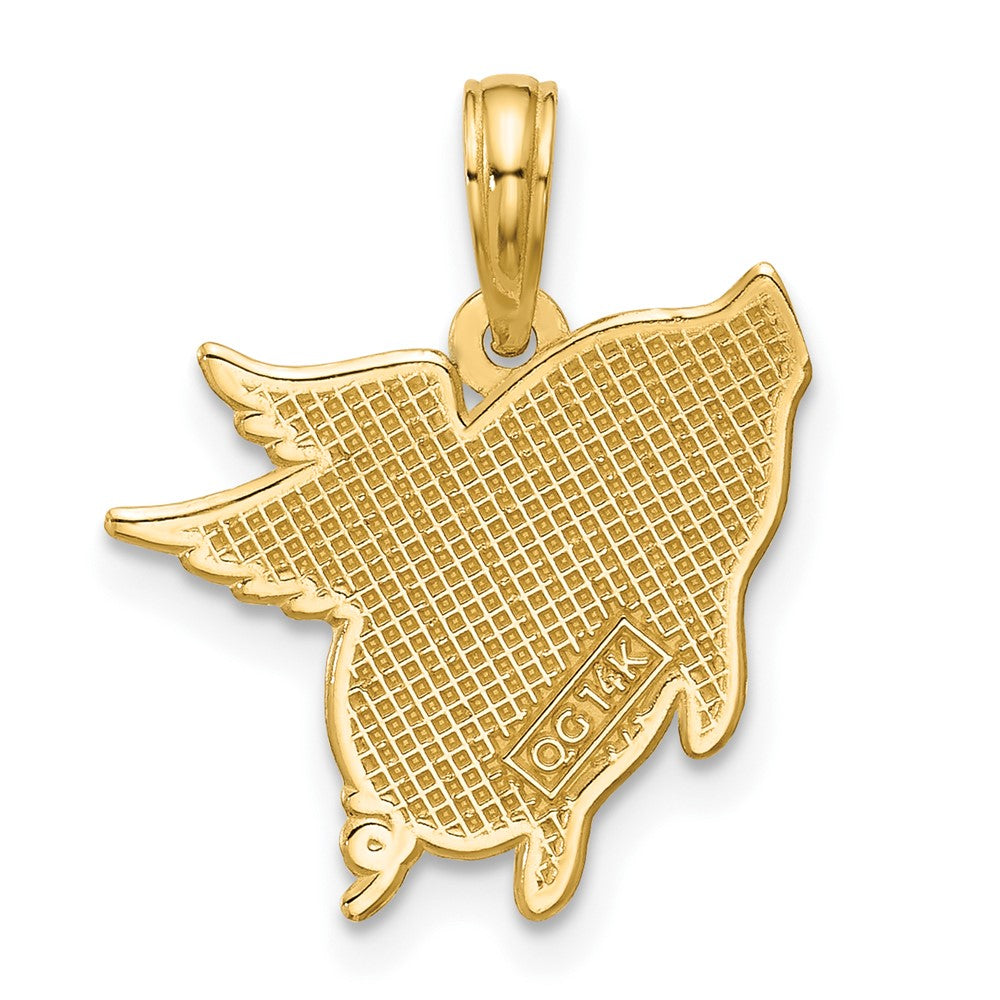 Charlie & Co Jewelry | 14k Polished Flying Pig Pendant - Model D5816