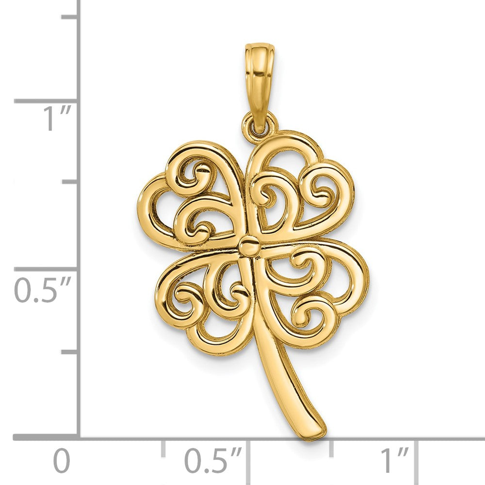 Charlie & Co Jewelry | 14k Polished Four Leaf Clover Pendant - Model D5844