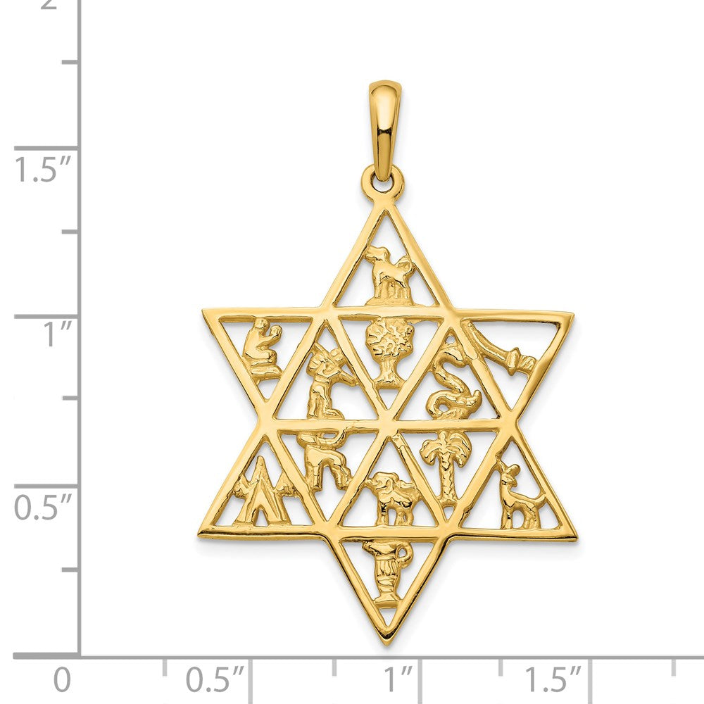 Charlie & Co Jewelry | 14k Star Of David 12 Tribes Pendant - Model D894
