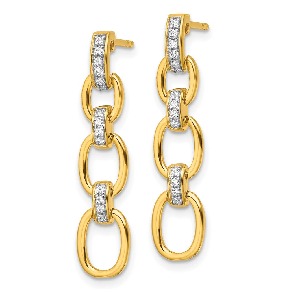 Gold Lab Grown Diamond VS/SI FGH Fancy Link Post Dangle Earrings - Model EM10214-015-YLG - Charlie & Co. Jewelry