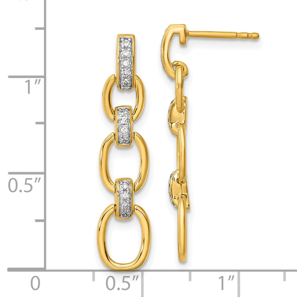 Gold Lab Grown Diamond VS/SI FGH Fancy Link Post Dangle Earrings - Model EM10214-015-YLG - Charlie & Co. Jewelry
