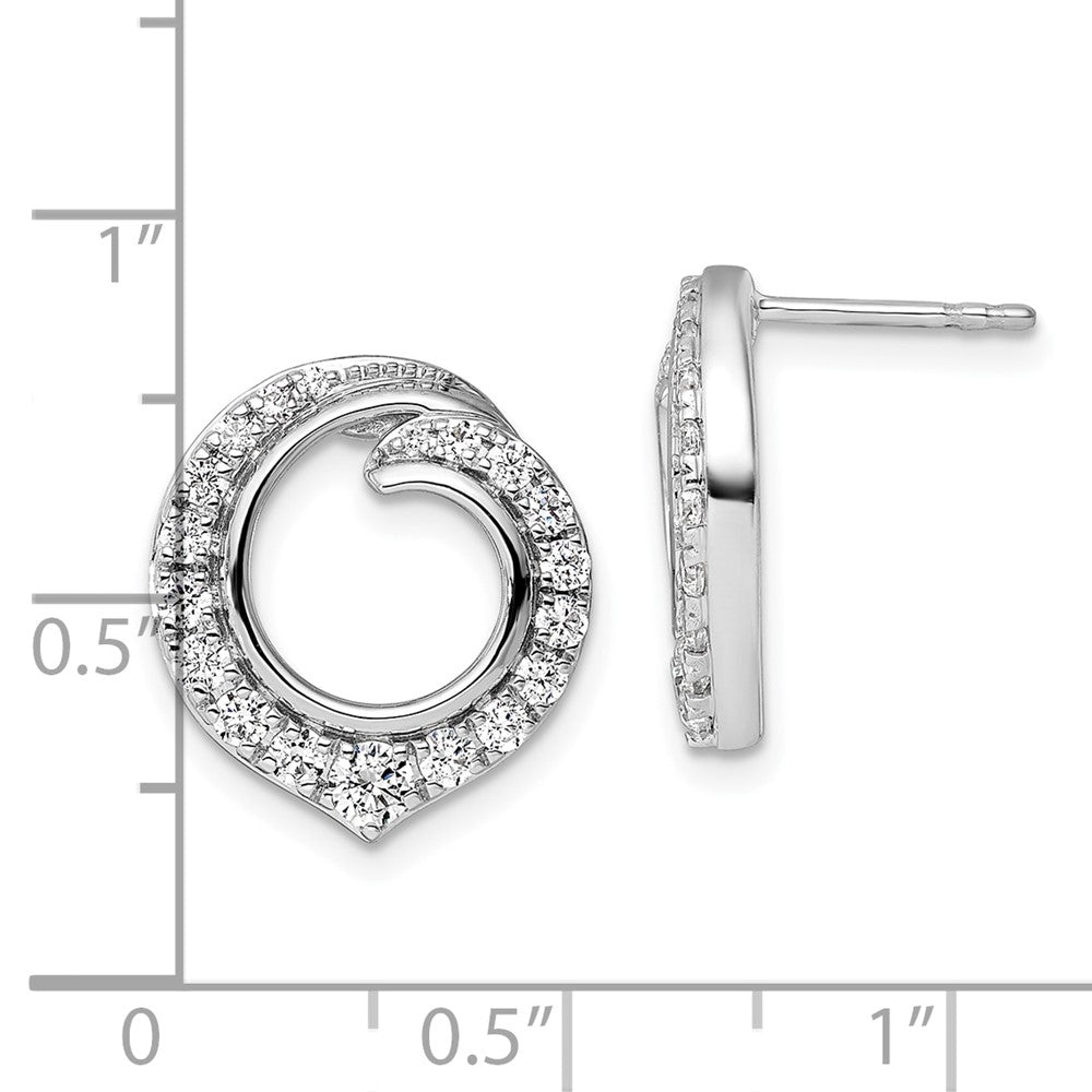 White Gold Lab Grown Diamond VS/SI FGH Circle Post Earrings - Model EM10229-100-WLG - Charlie & Co. Jewelry