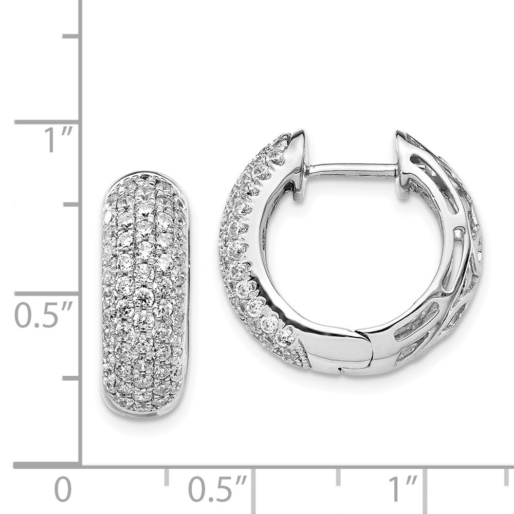 White Gold Diamond Hinged Hoop Earrings - Model EM5393-175-WA - Charlie & Co. Jewelry