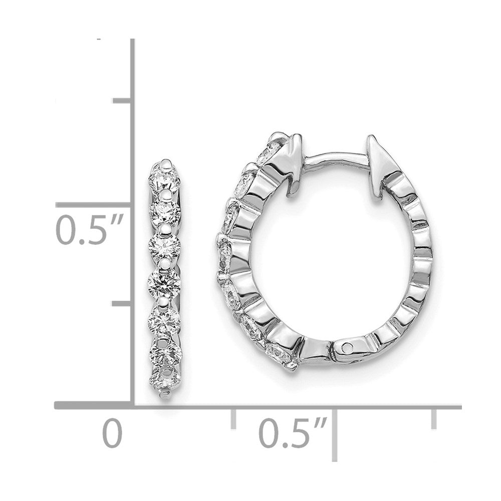White Gold AA Diamond Hinged Hoop Earrings - Model EM5409-050-WA - Charlie & Co. Jewelry