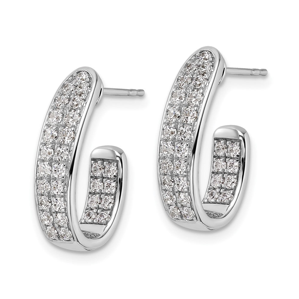White Gold Lab Grown Diamond VS/SI FGH In and Out J-Hoop Earrings - Model EM9119-100-WLG - Charlie & Co. Jewelry