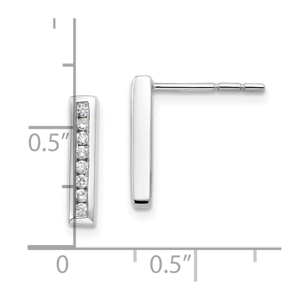 White Gold Lab Grown VS/SI FGH Dia Vertical Bar Post Earrings - Model EM9644-016-WLG - Charlie & Co. Jewelry