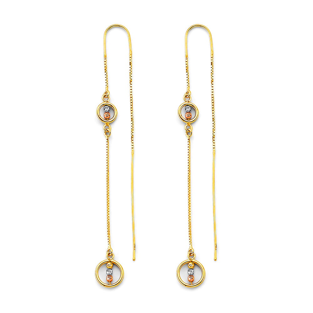 14k 3c Paperclip Chain Earring W/ Leverback - Model ER-2000