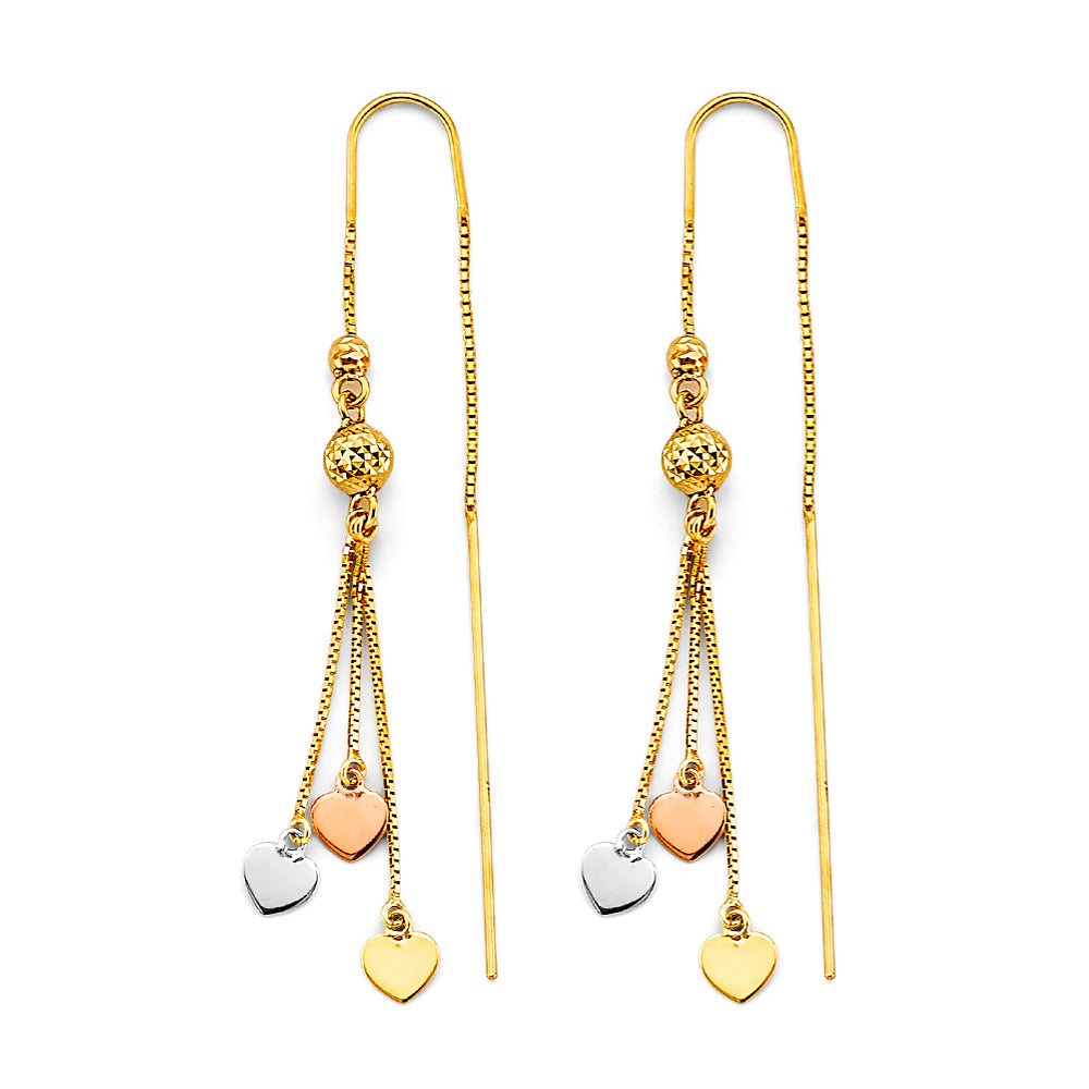 14k 3c Paperclip Chain Earring W/ Leverback - Model ER-2003 - Charlie & Co. Jewelry