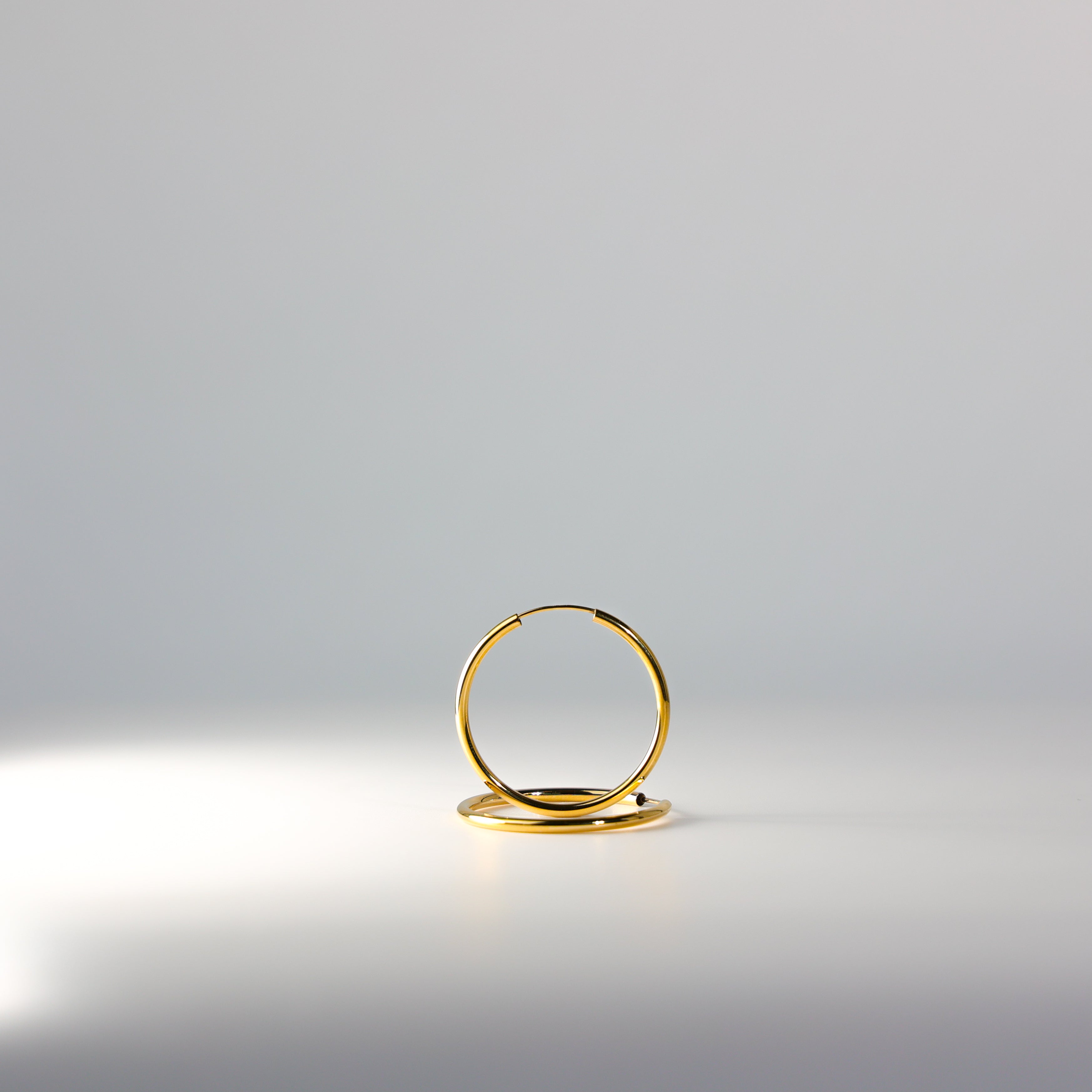 Gold 2mm Endless Hoop Earrings (30mm) - Model 129 - Charlie & Co. Jewelry