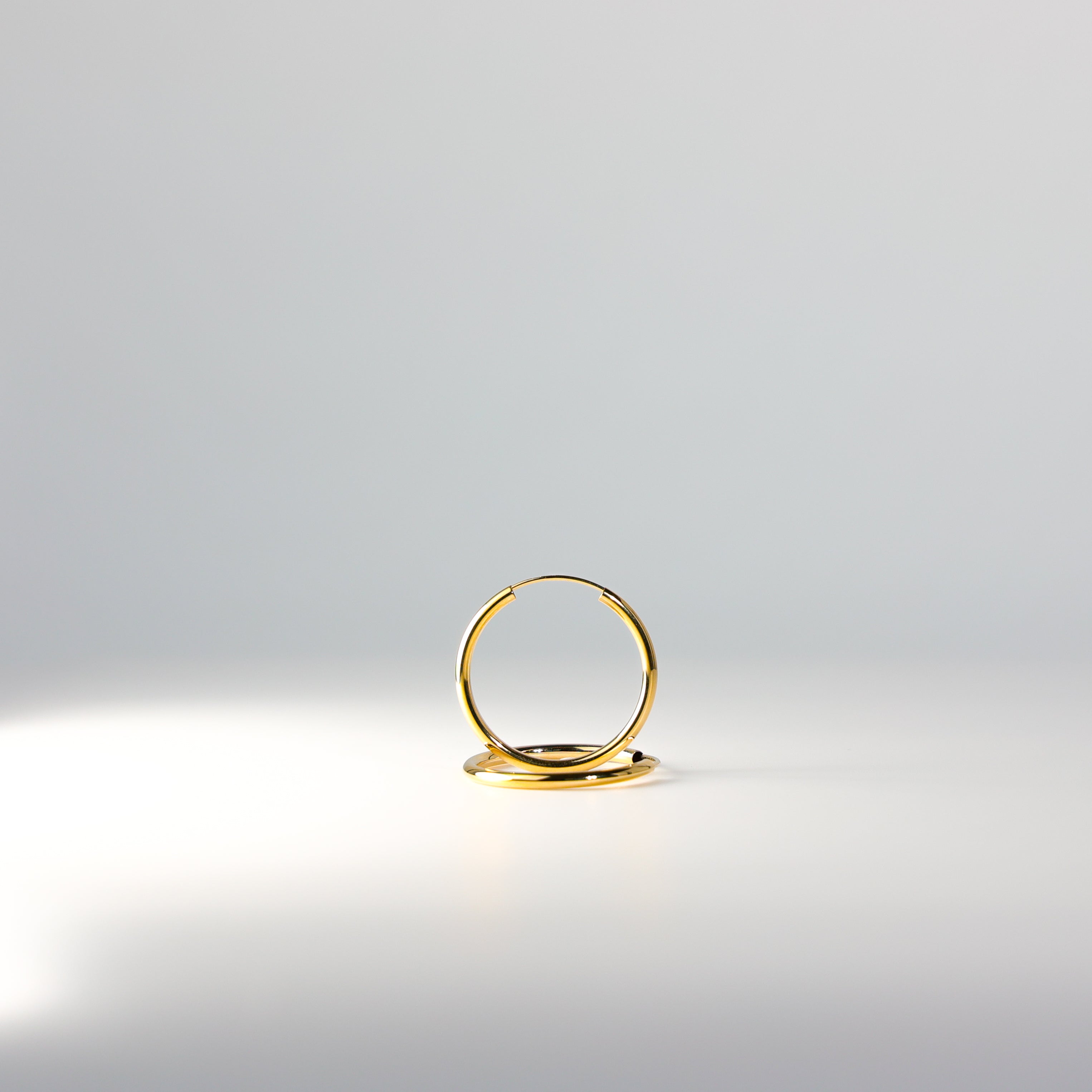 Gold 2mm Endless Hoop Earrings (25mm) - Model 130 - Charlie & Co. Jewelry