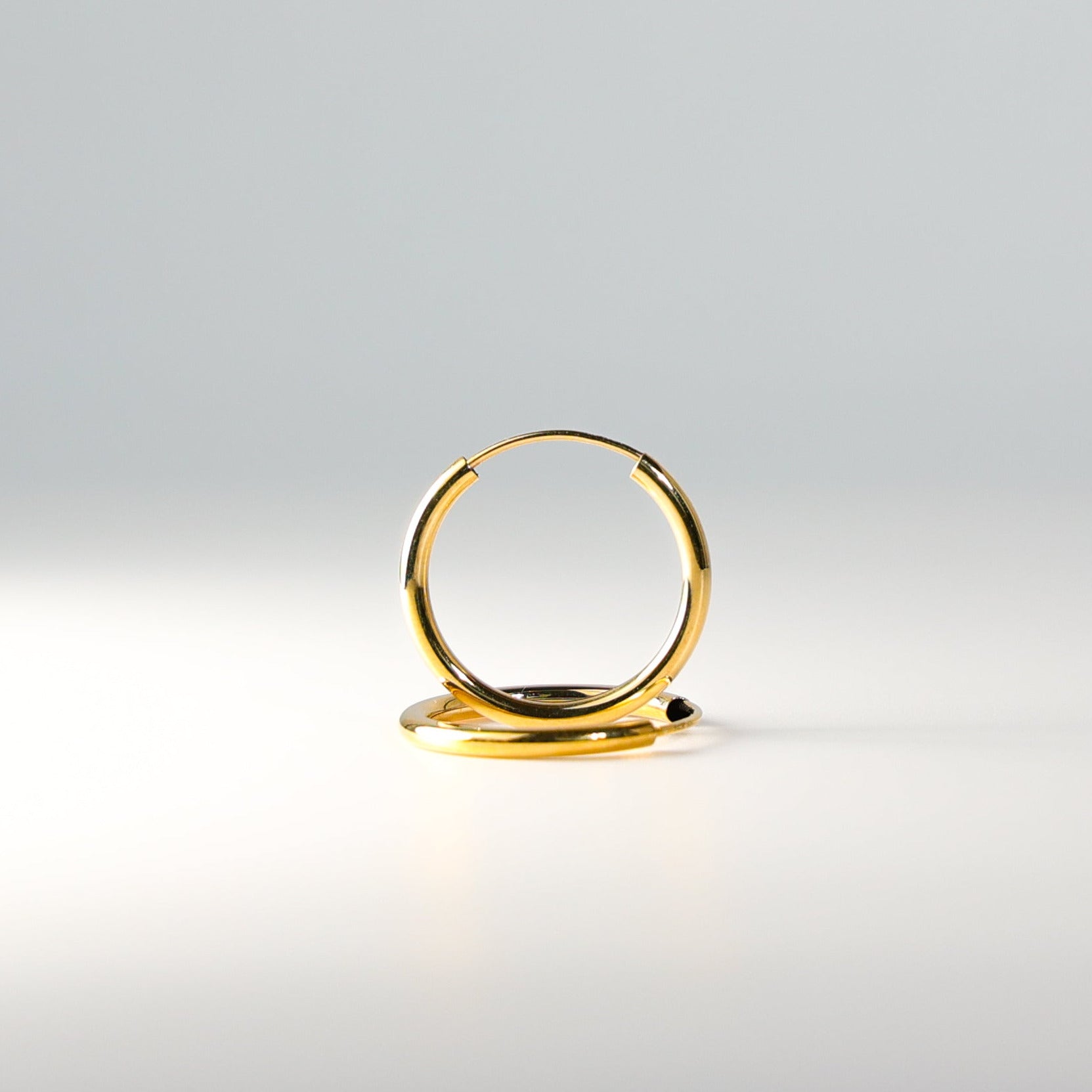 Gold 2mm Endless Hoop Earrings (20mm) - Model 131 - Charlie & Co. Jewelry