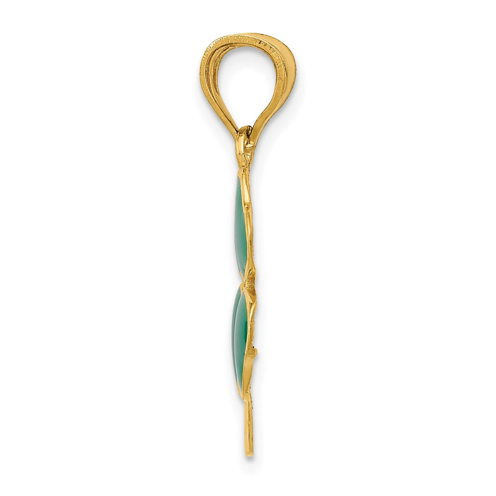 Charlie & Co Jewelry | 14k Enameled Four Leaf Clover Pendant - Model FB594
