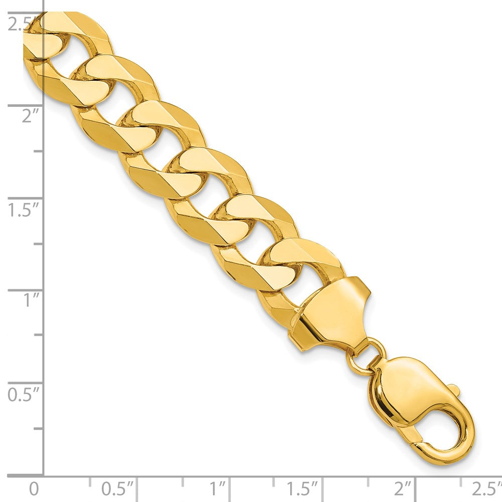 Charlie & Co Jewelry | 14k 12.0mm Flat Beveled Curb Chain Bracelets - Model FBU300