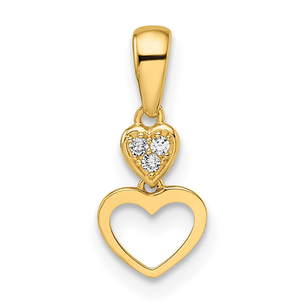 Charlie & Co Jewelry | 14k Madi K Cz Hearts Dangle Pendant - Model GK1088