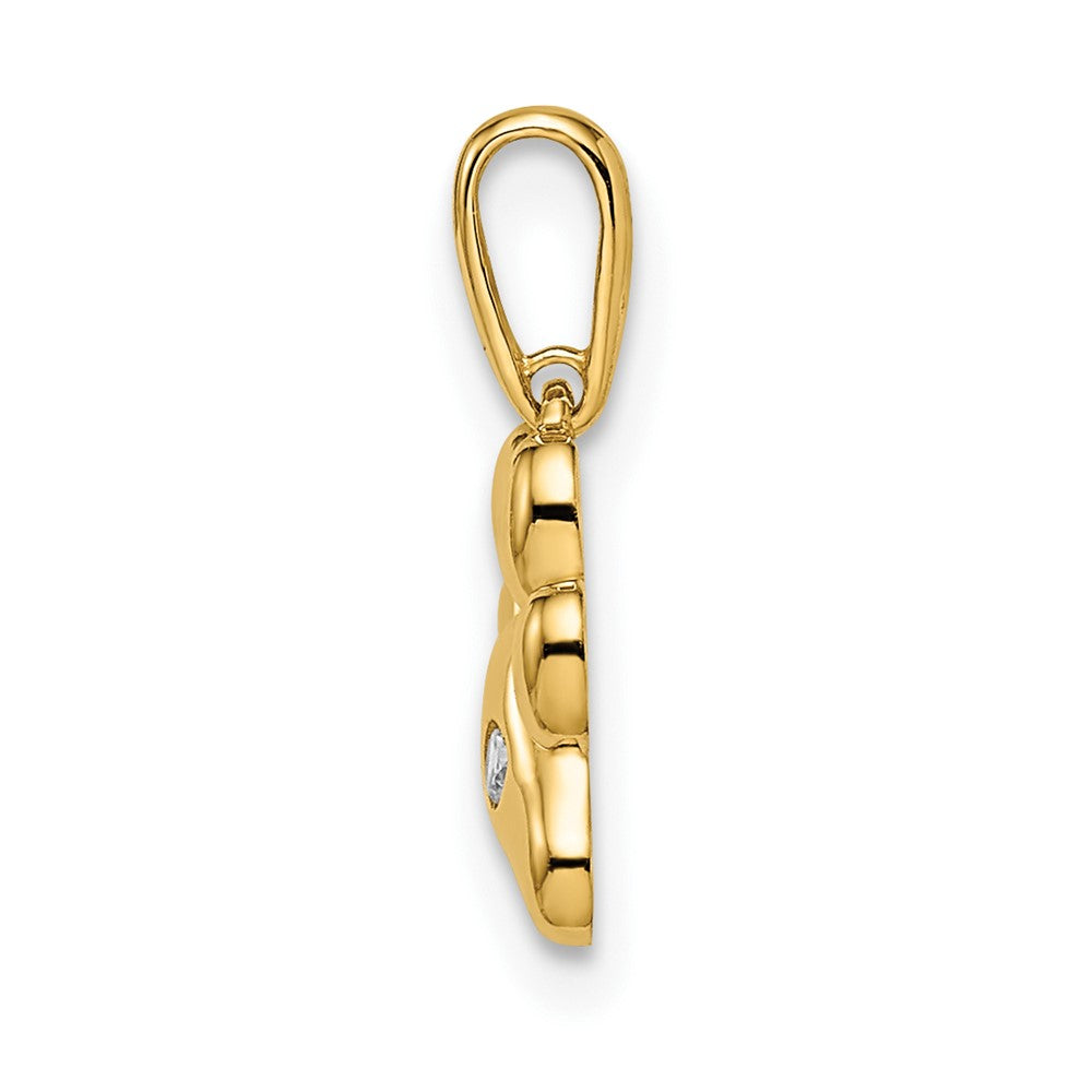 14k Madi K CZ Paw Print Pendant - Charlie & Co. Jewelry