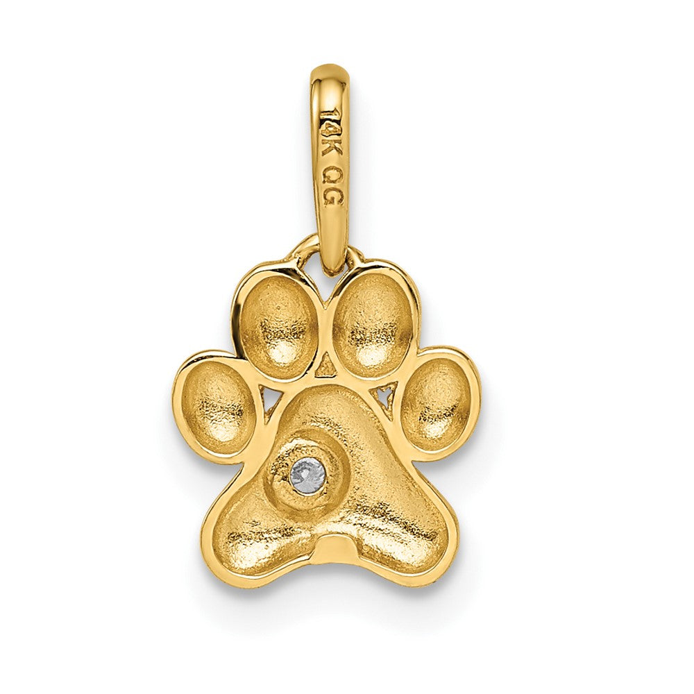 14k Madi K CZ Paw Print Pendant - Charlie & Co. Jewelry