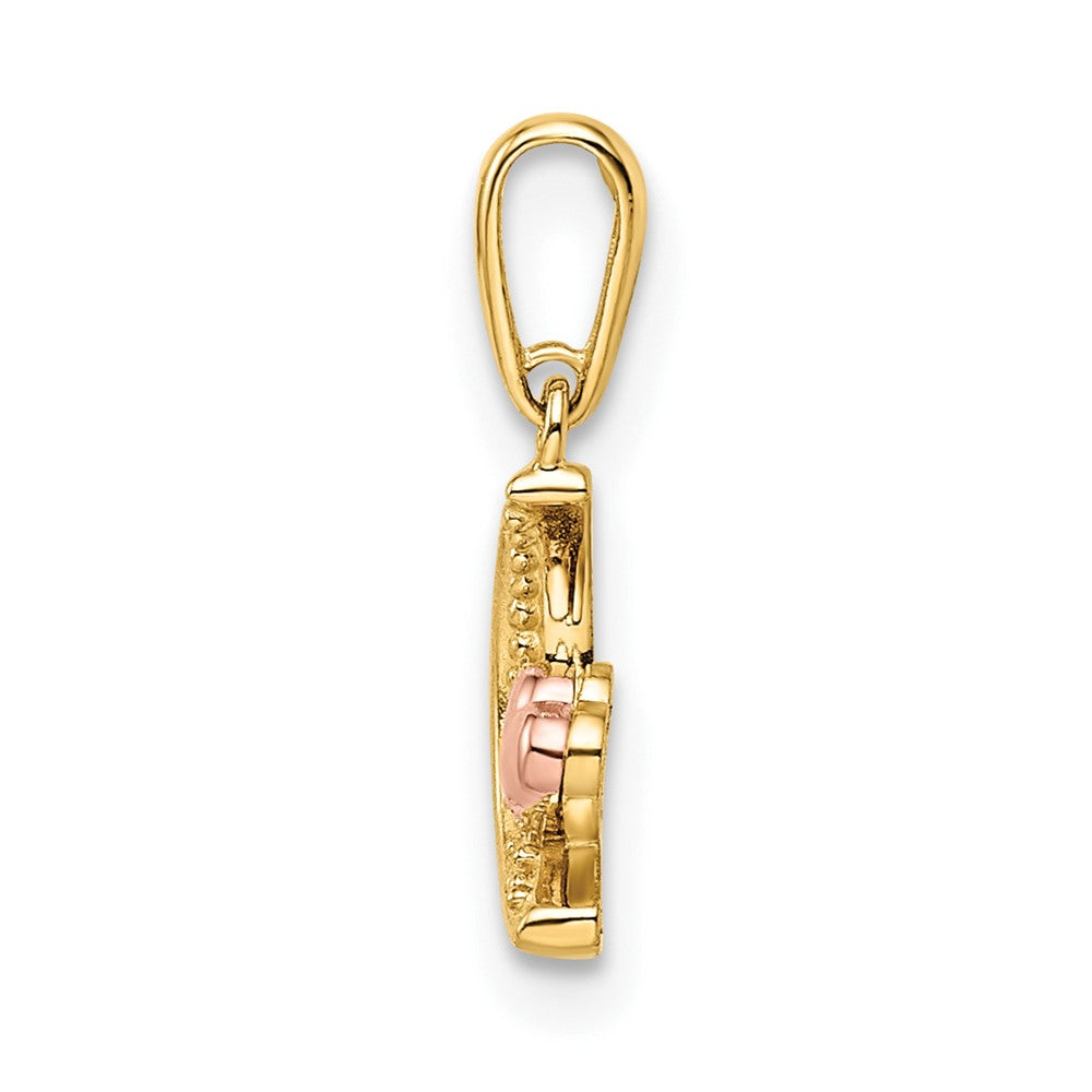 Gold Moon Necklace with Rose Gold Heart- Model GK1099 - Charlie & Co. Jewelry