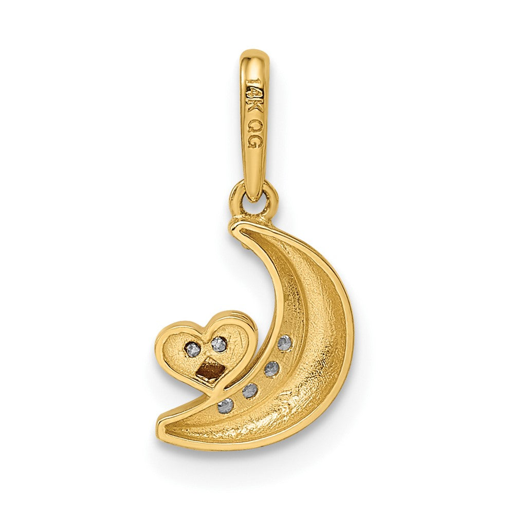 Gold Moon Necklace with Rose Gold Heart- Model GK1099 - Charlie & Co. Jewelry