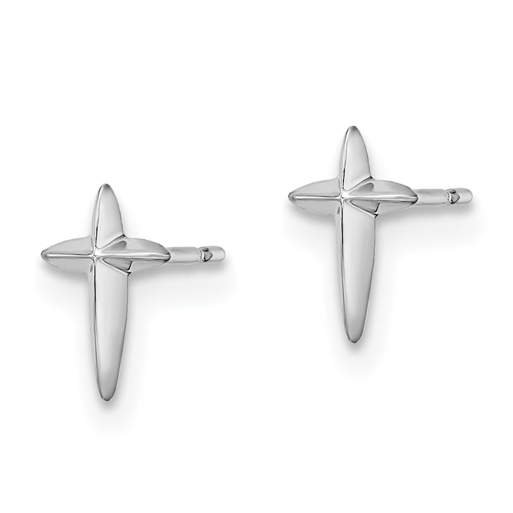 White Gold Madi K Cross Post Earrings - Model GK1111 - Charlie & Co. Jewelry