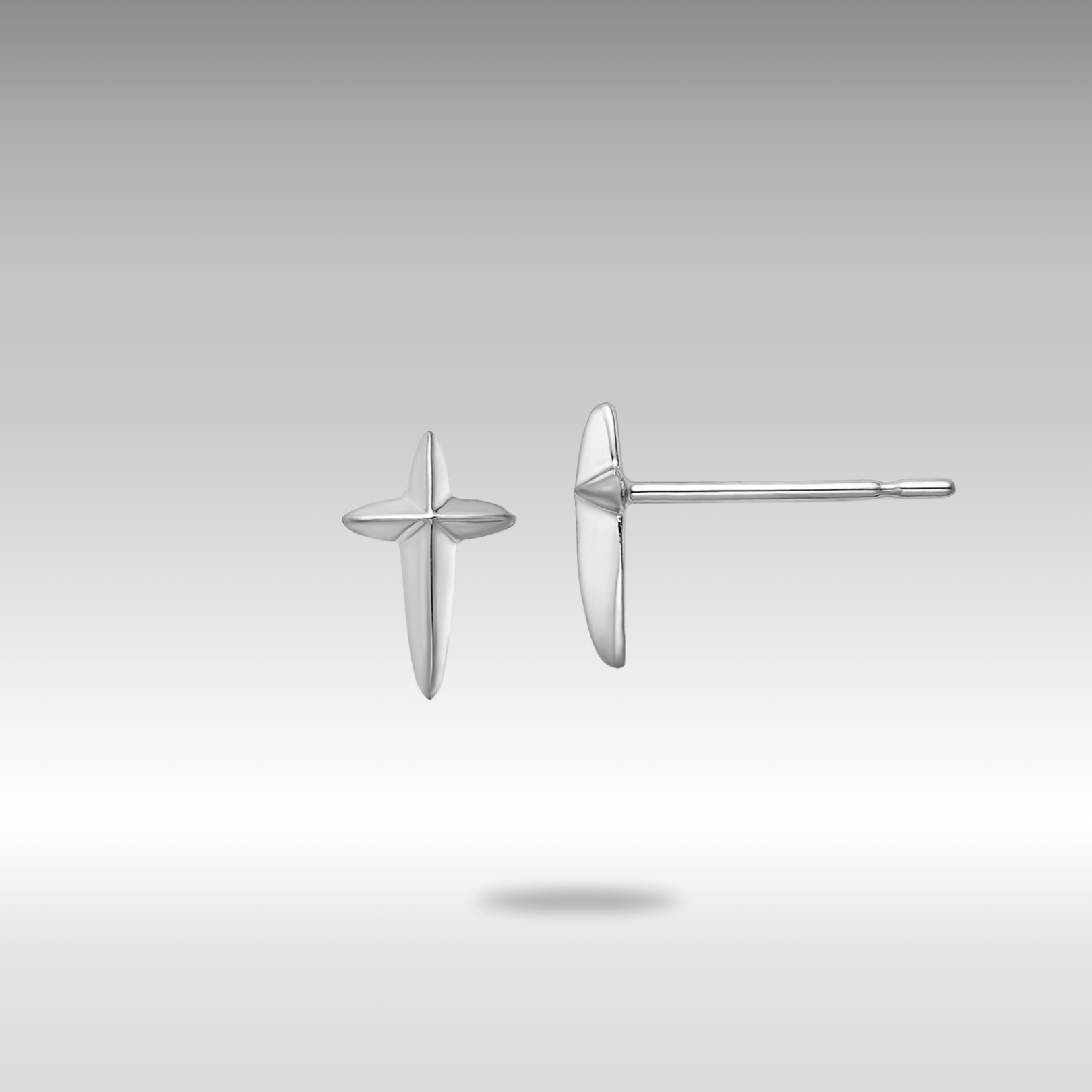 White Gold Madi K Cross Post Earrings - Model GK1111 - Charlie & Co. Jewelry