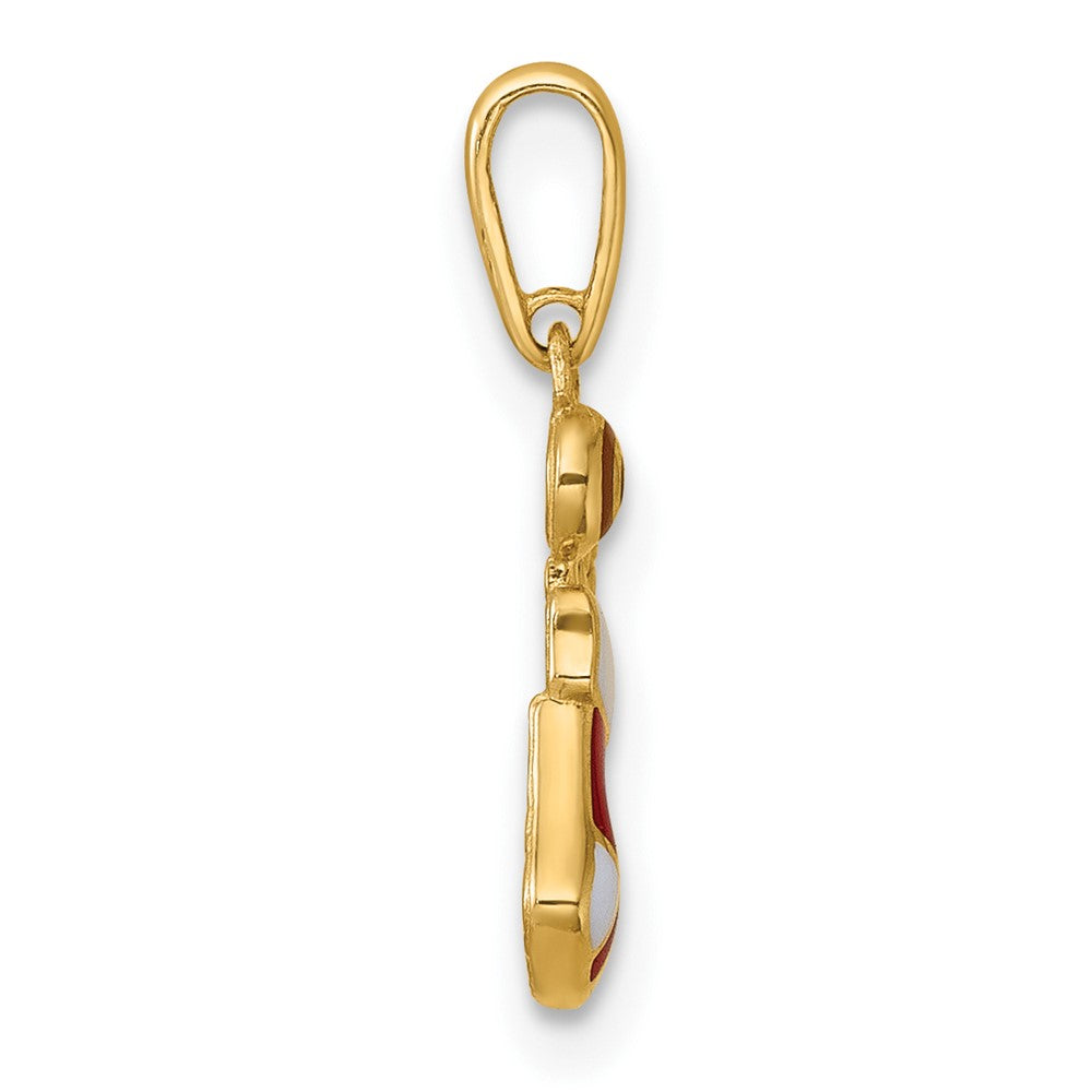 Charlie & Co Jewelry | 14k Madi K Polished Red And White Epoxy Christmas Stocking With Candy Childrens Charm / Pendant - Model GK1195
