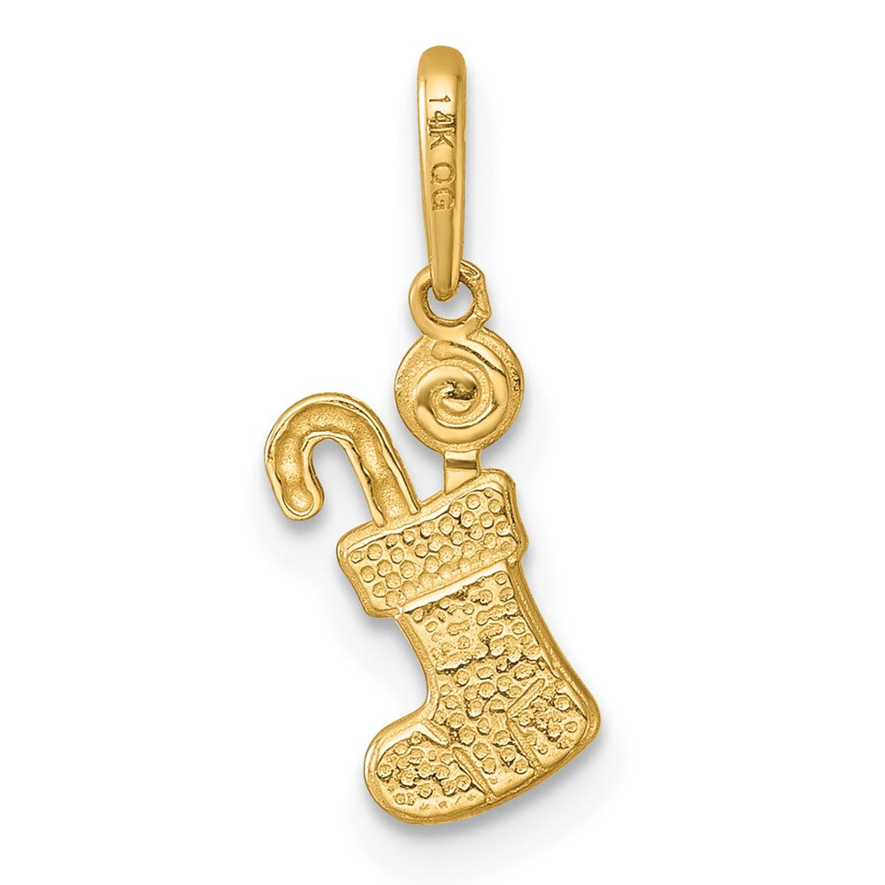 Charlie & Co Jewelry | 14k Madi K Polished Red And White Epoxy Christmas Stocking With Candy Childrens Charm / Pendant - Model GK1195