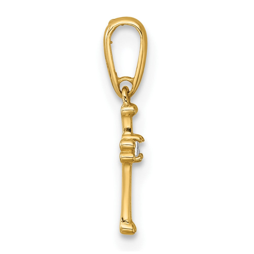 Charlie & Co Jewelry | 14k Madi K Polished And Beaded Cz Open Cross Childrens Charm / Pendant - Model GK1206