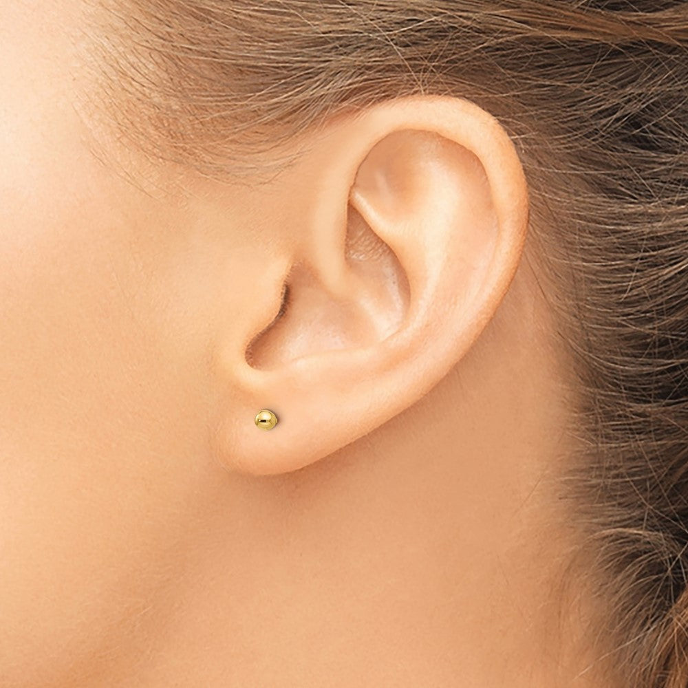 Gold Madi K 3mm Ball Push On and Screw Off Screwback Earrings - Model GK241 - Charlie & Co. Jewelry