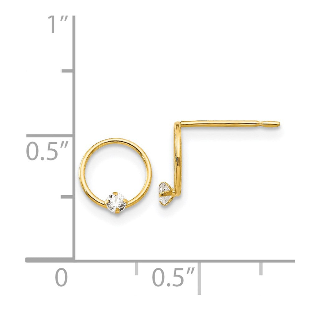 Gold Madi K CZ Children's Circle Post Earrings - Model GK676 - Charlie & Co. Jewelry