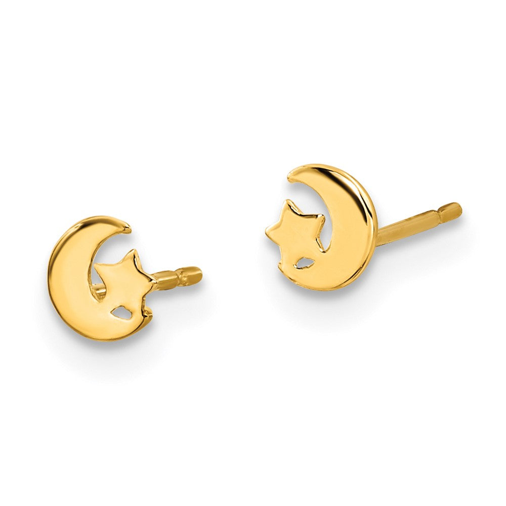 Gold Madi K Kids Star and Moon Post Earrings - Model GK916 - Charlie & Co. Jewelry