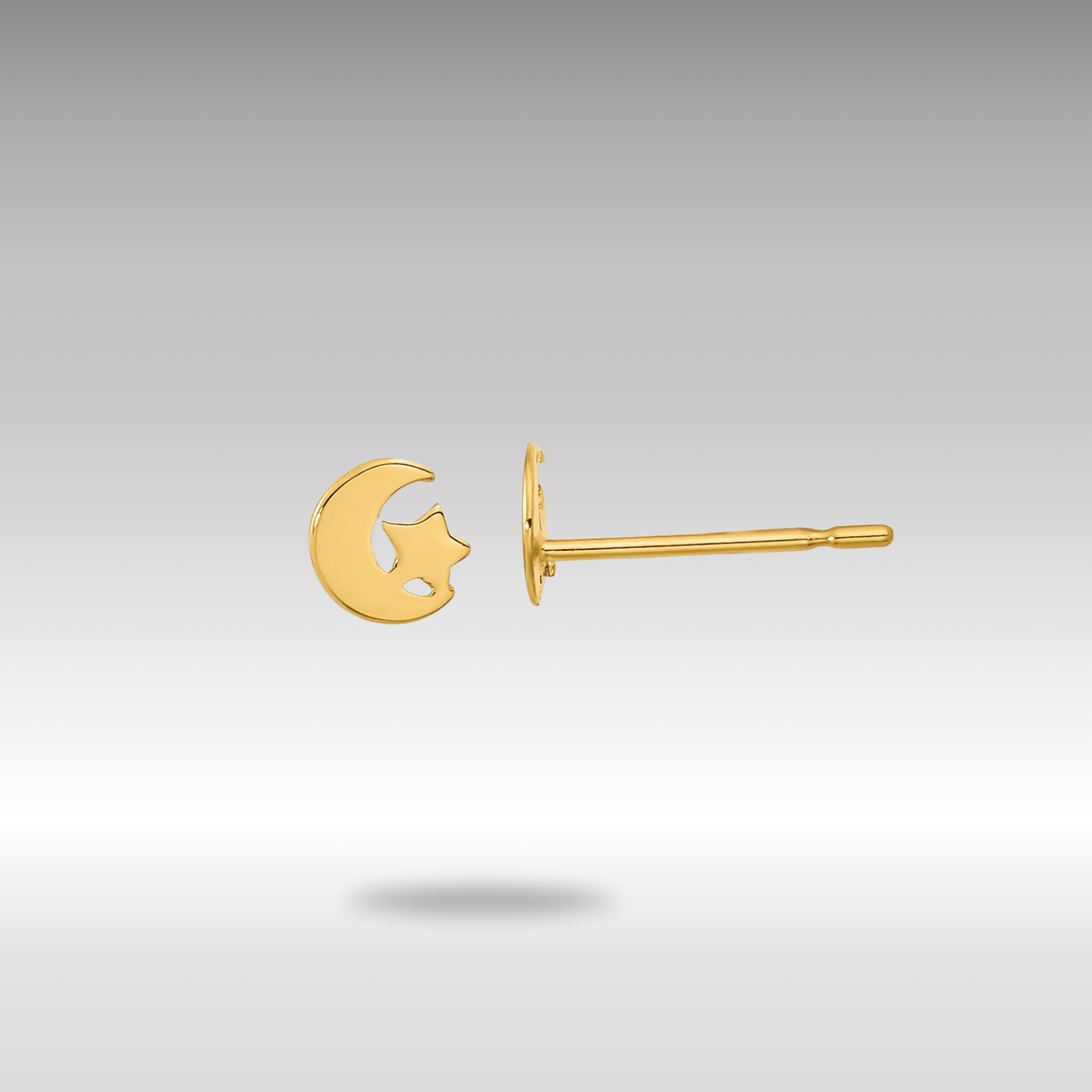 Gold Madi K Kids Star and Moon Post Earrings - Model GK916 - Charlie & Co. Jewelry