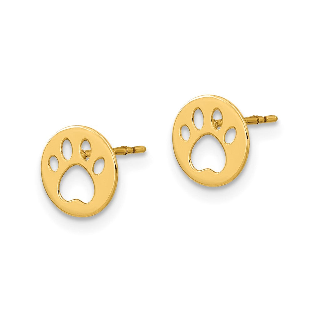 Gold Madi K Kids Pawprint Post Earrings - Model GK956 - Charlie & Co. Jewelry