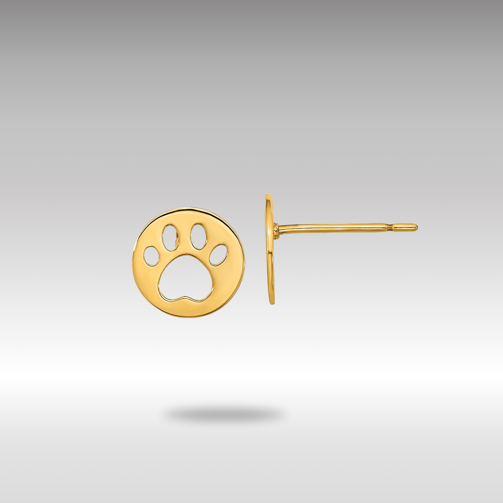 Gold Madi K Kids Pawprint Post Earrings - Model GK956 - Charlie & Co. Jewelry
