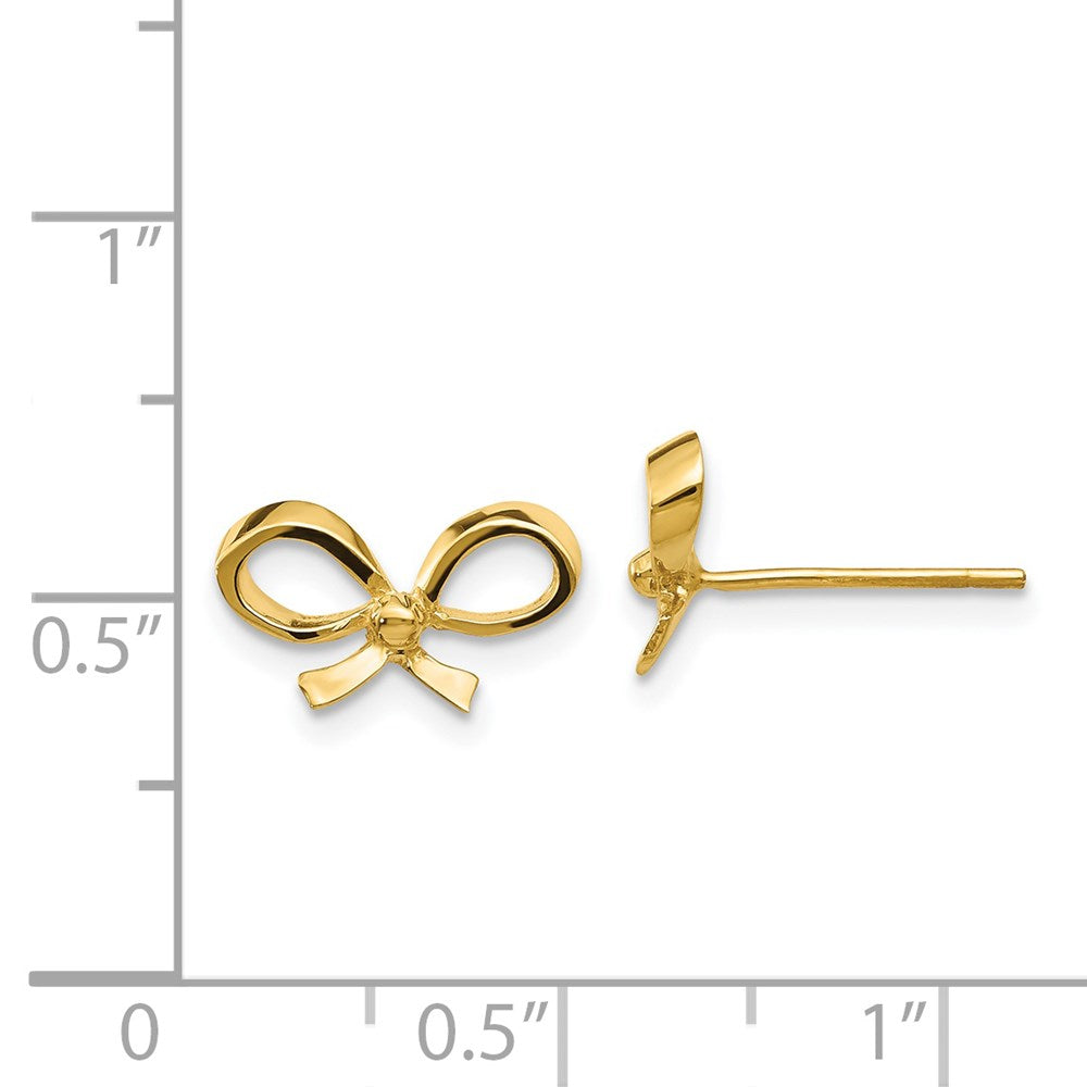 Gold Bow Post Earrings - Model H1051 - Charlie & Co. Jewelry