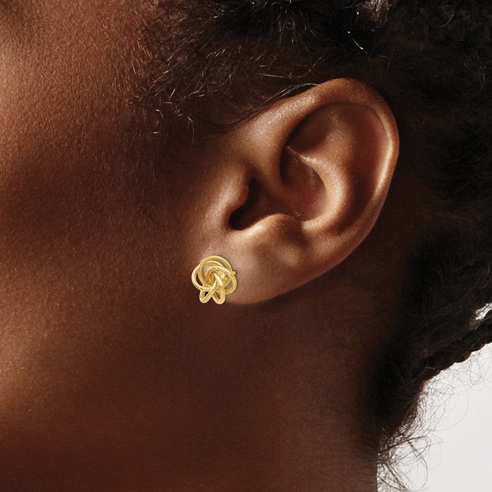 Gold Love Knot Earrings - Model H439 - Charlie & Co. Jewelry