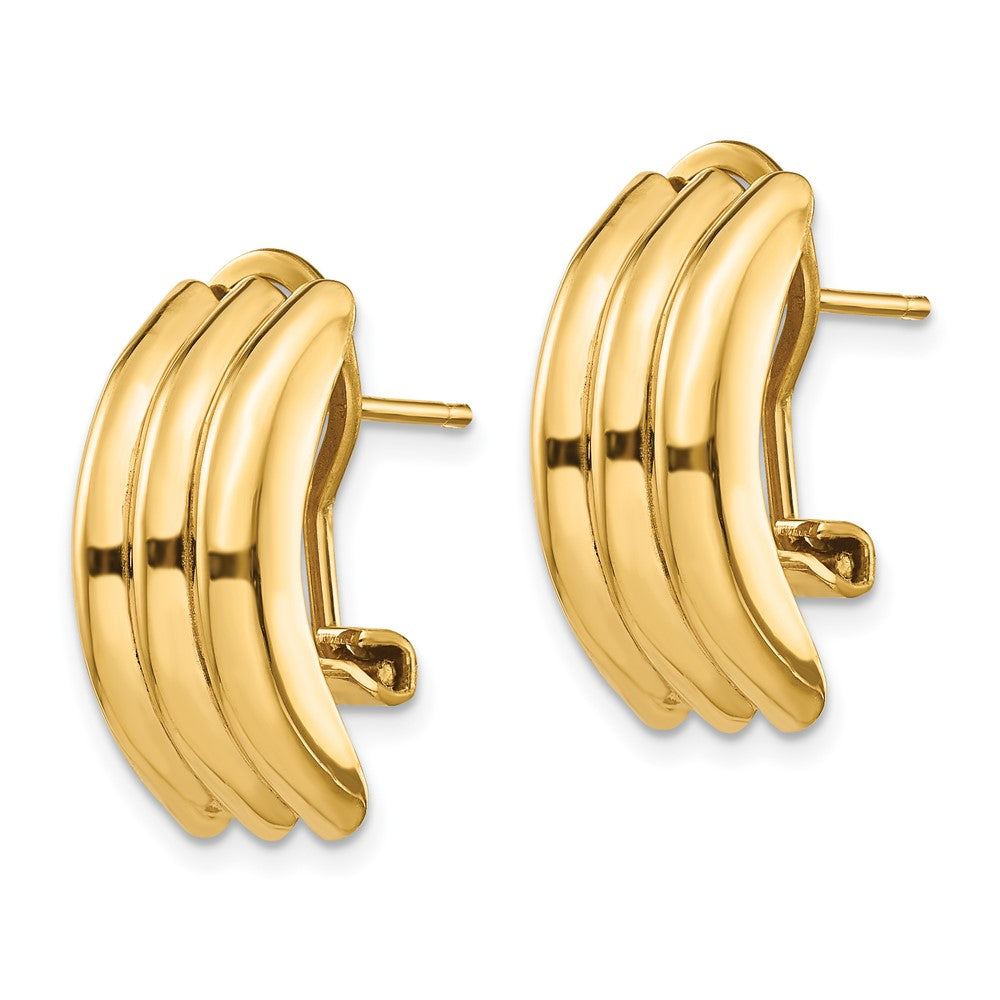 Gold Omega Post Earrings - Model H954 - Charlie & Co. Jewelry