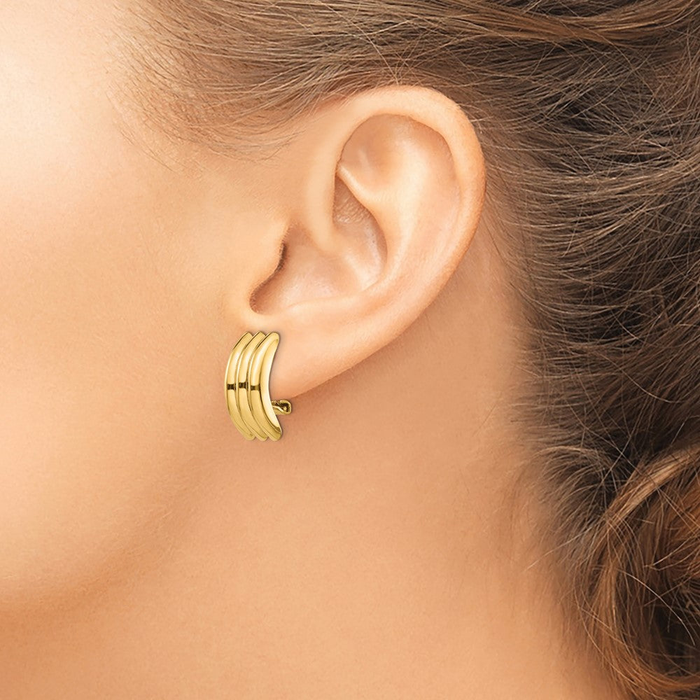Gold Omega Post Earrings - Model H954 - Charlie & Co. Jewelry