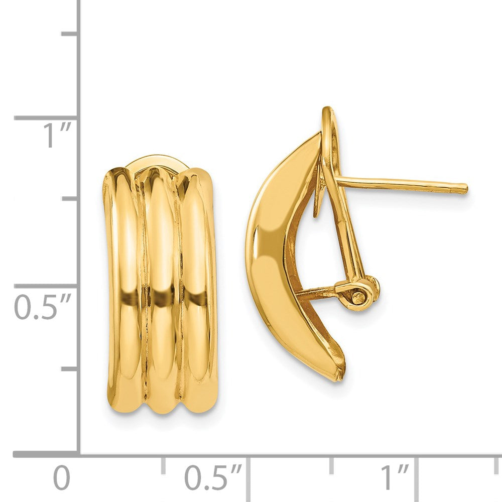 Gold Omega Post Earrings - Model H954 - Charlie & Co. Jewelry